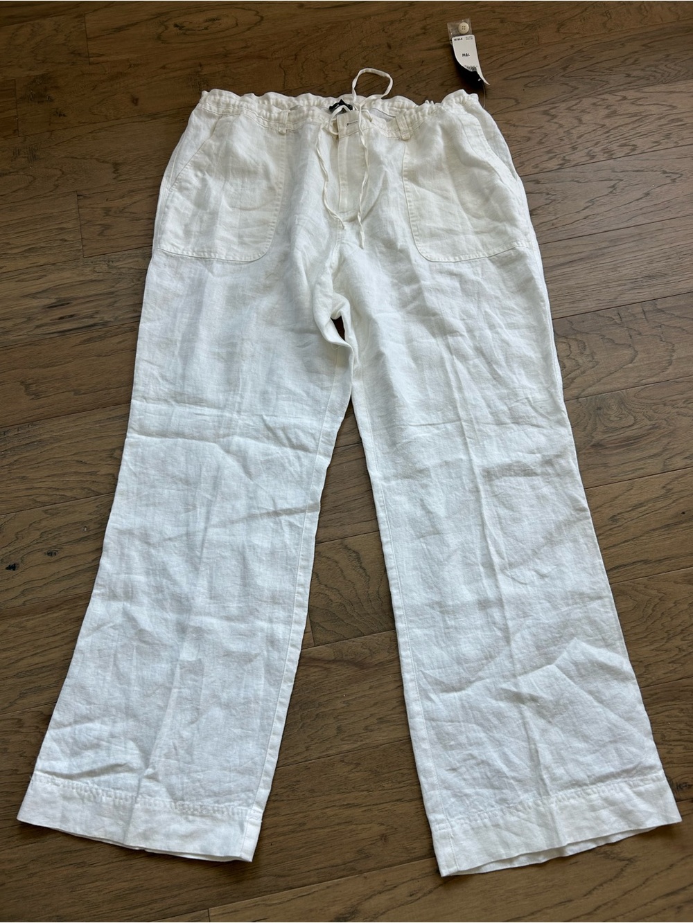 Lauren Ralph Lauren 100% Linen White Cream Wide leg Pants women’s size 18W NWT